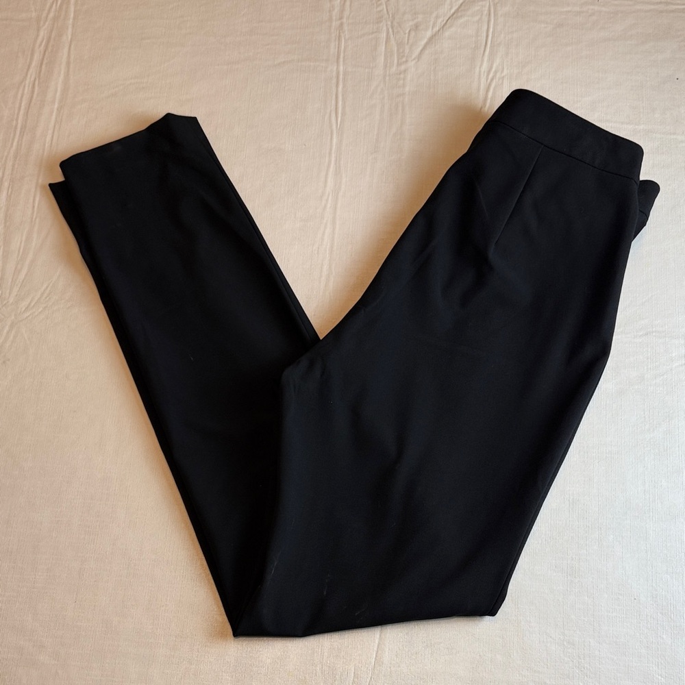 Michelle Mason Women's Black Flat Front Back Zip Dress Trousers Size 6